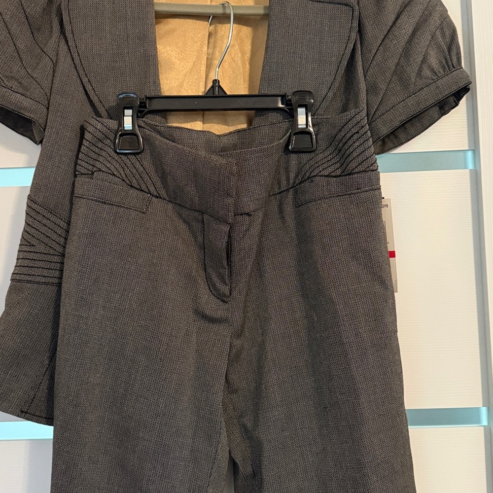 Nina Women's Charcoal Pantsuit - Picture 5 of 8